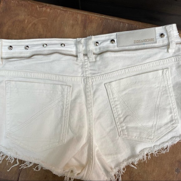 Zadig & Voltaire Pants - Zadig & Voltaire white Jean Cutoff rocker short Large / EU 40